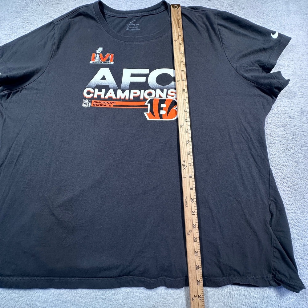 Nike Bengals AFC Champions Super Bowl LVI T-Shirt Black 3XL Women's Cut - Picture 8 of 8